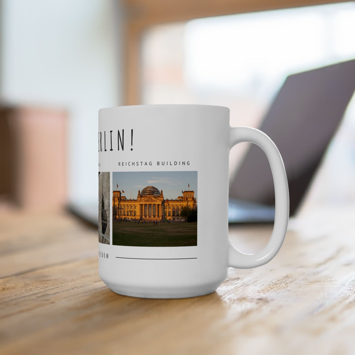 Hello Berlin! Ceramic Travel Mug with Cityscape Design - Perfect Gift for Travelers and History Lovers - 12015