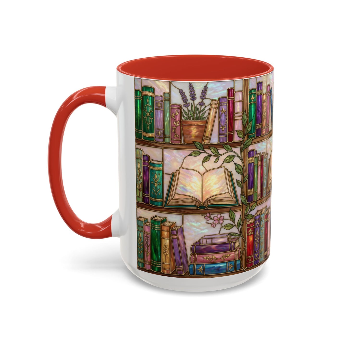 Bookish Accent Coffee Mug — Stained Glass Design (11/15 oz) - 14528
