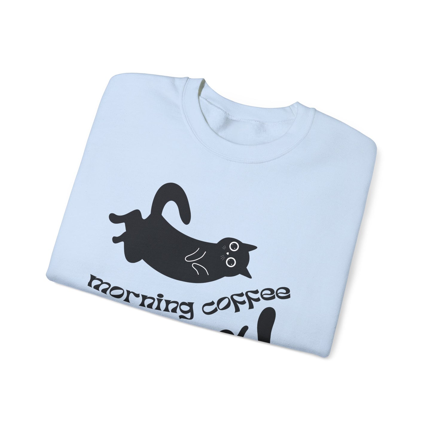 Black Cats, Morning Coffee - Unisex Heavy Blend™ Crewneck Sweatshirt - 11325