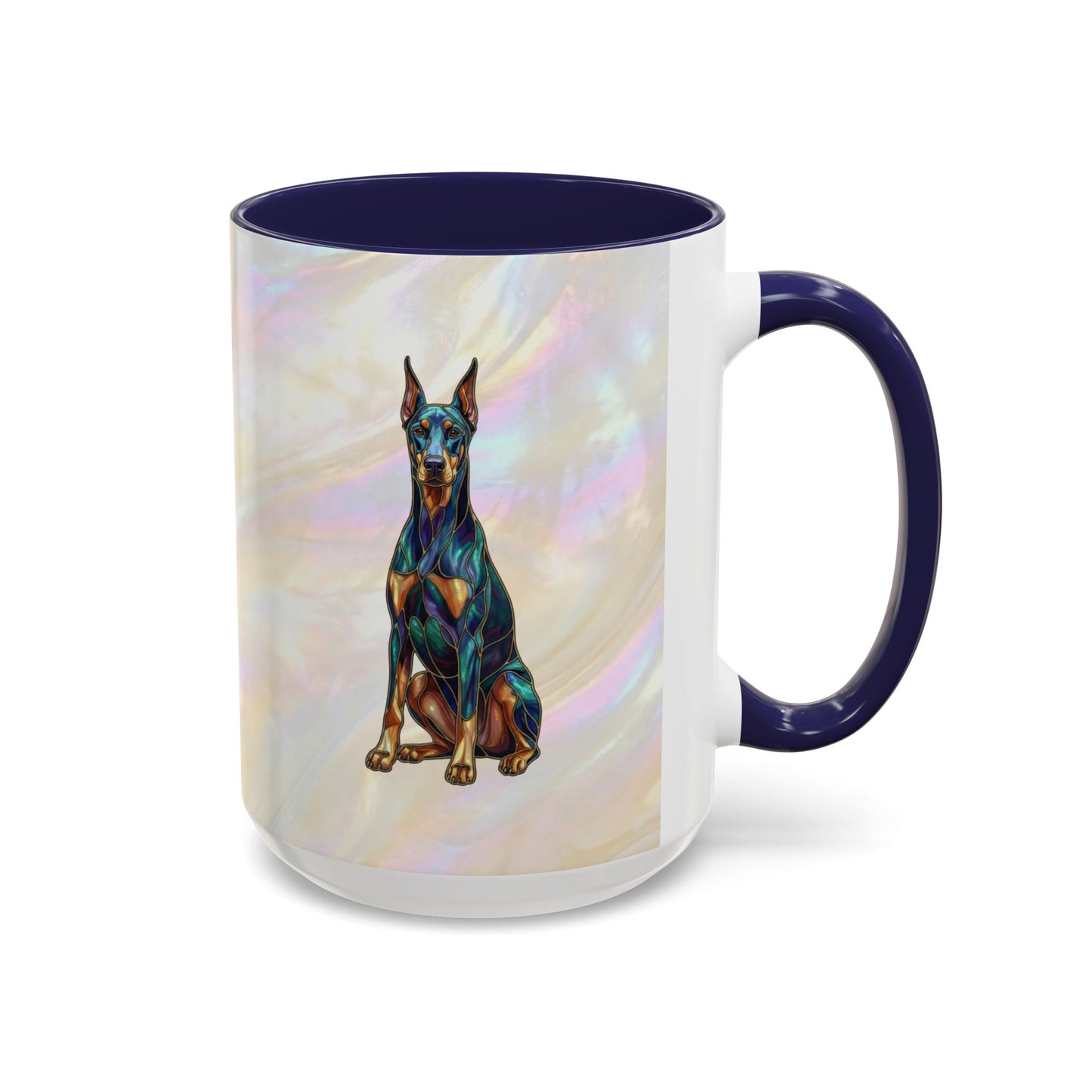 Doberman Accent Coffee Mug -Stained Glass Style (11/15oz) - 14629