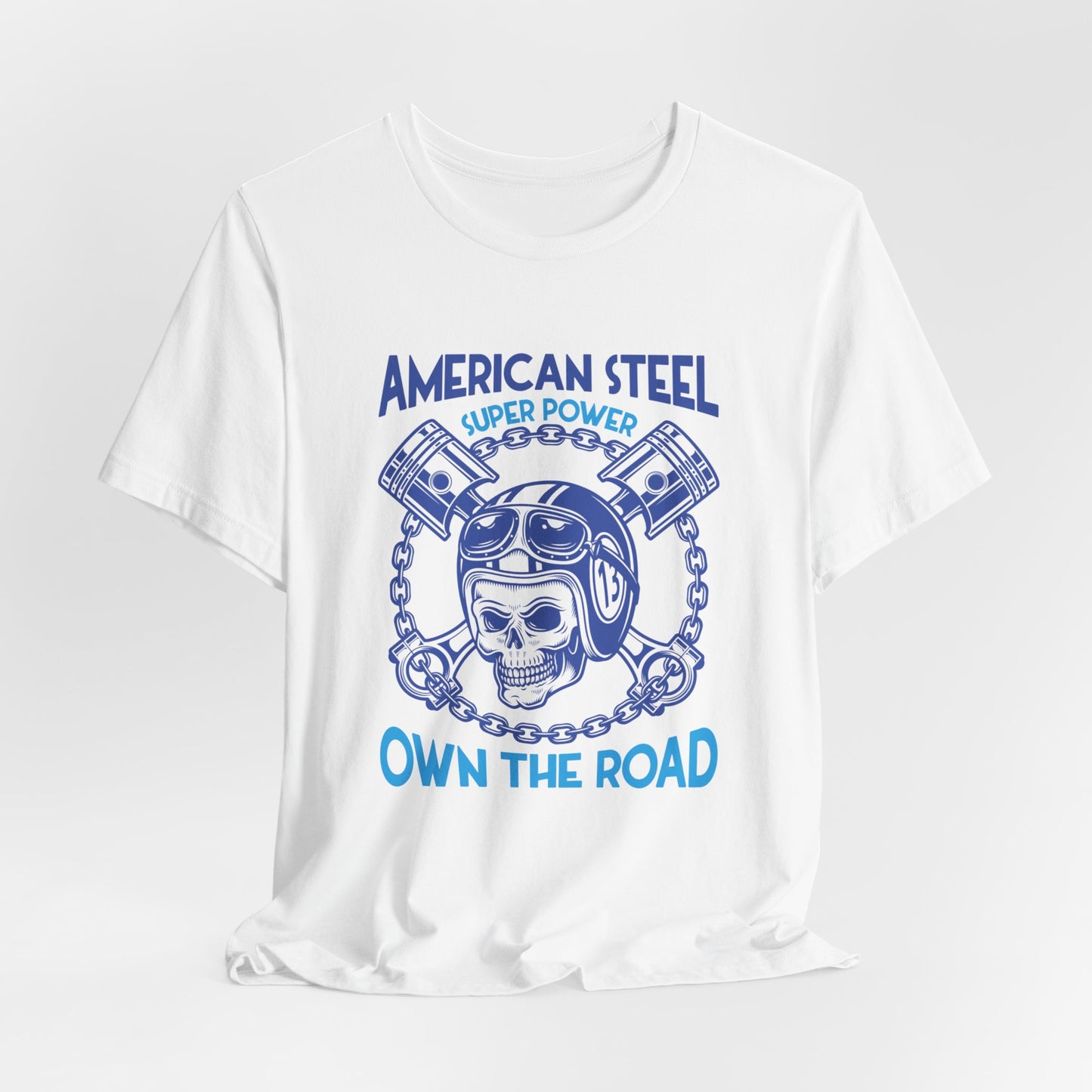 American Steel, Super Power On The Road - Unisex Jersey Short Sleeve Tee