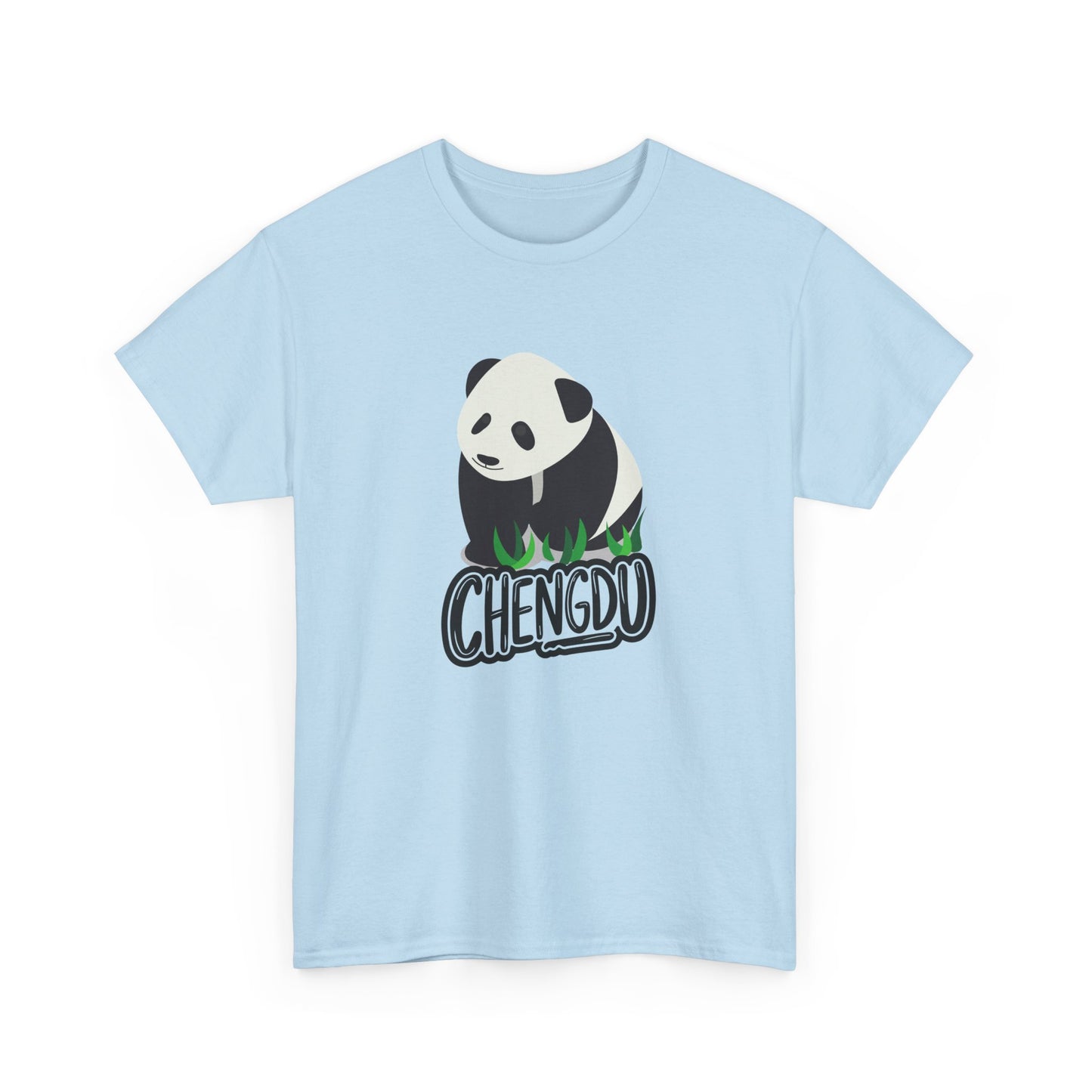 Chengdu Panda Unisex Heavy Cotton Tee - Cozy and Fun Graphic Tee for Animal Lovers - 12206
