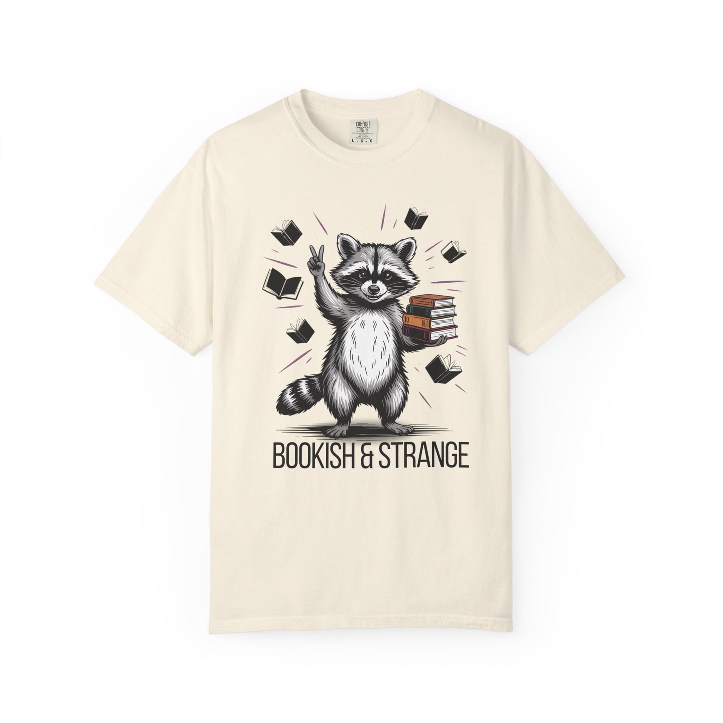 Bookish & Strange Raccoon T-Shirt – Cute Book Lover Graphic Tee - 14802