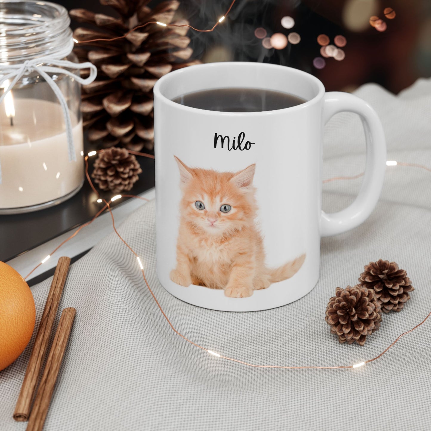 Personalised Cat Ceramic Mug - Perfect Gift for Cat Lovers, Cozy Home Decor, Tea/Coffee Mug, Birthday Present - 14209