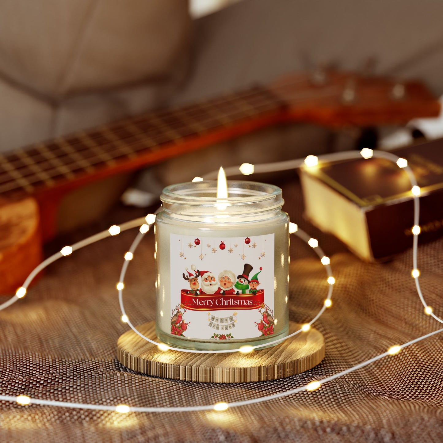 Merry Christmas - Scented Candles, Coconut Apricot Wax (4oz, 9oz)