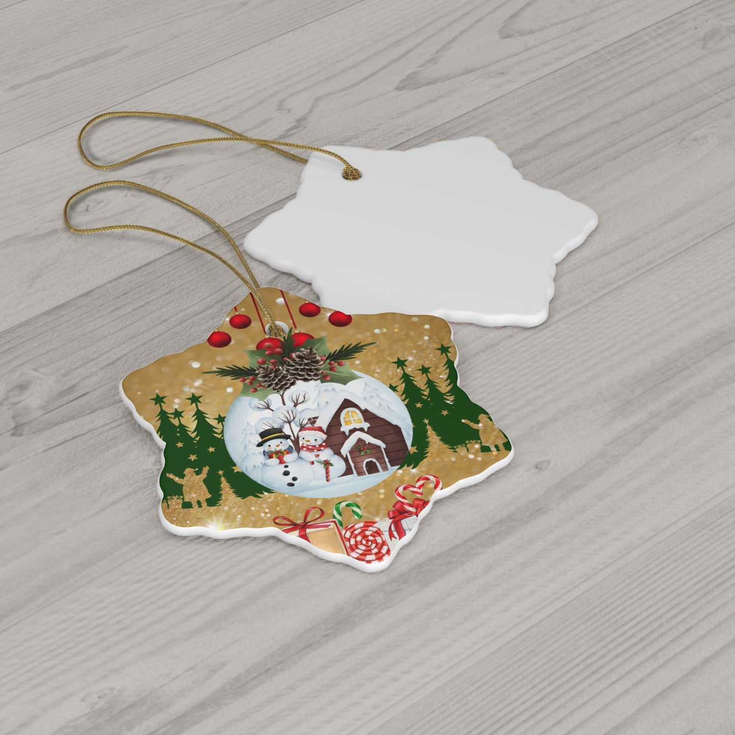 Merry Christmas - Ceramic Ornament, 4 Shapes