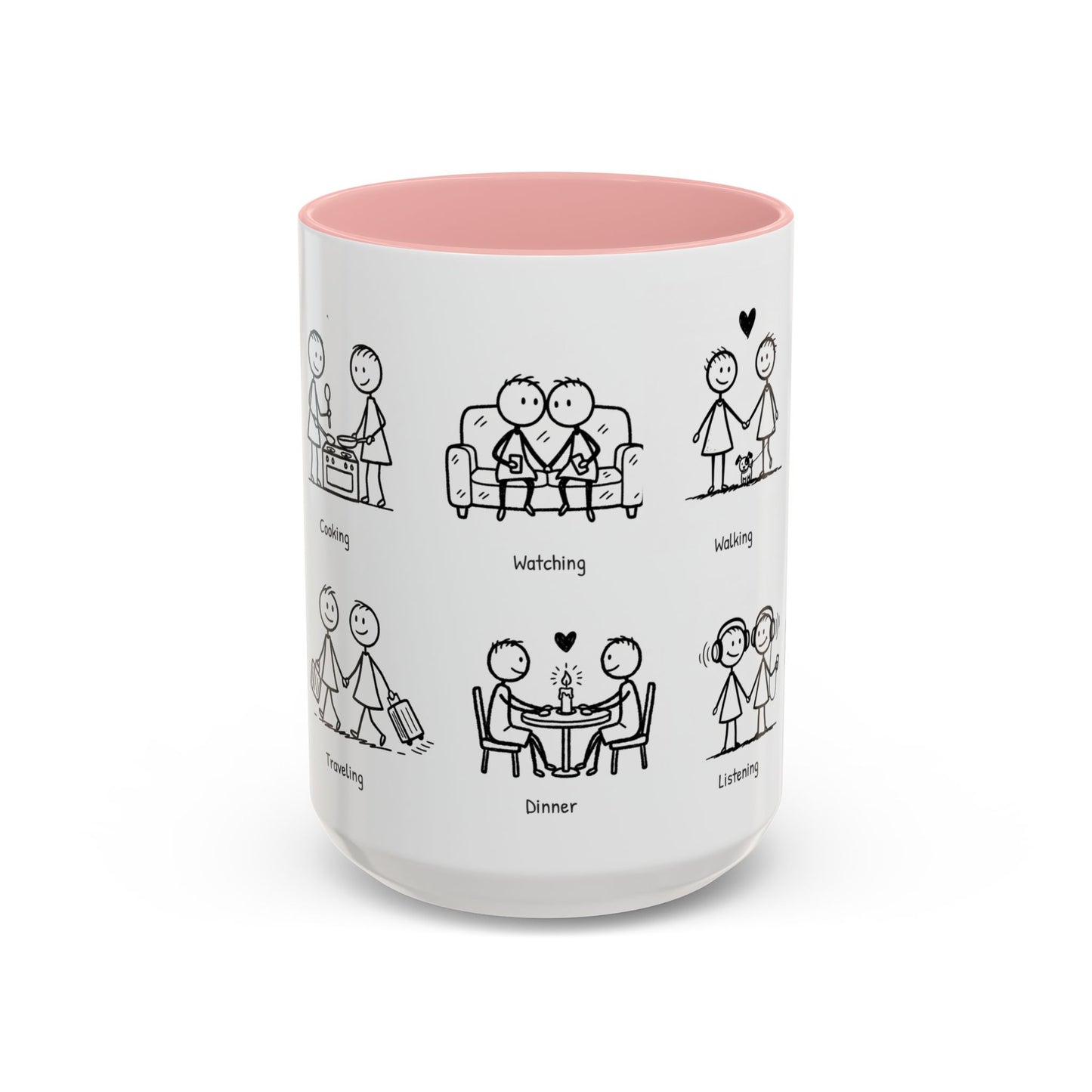 Our Favorite Things to Do Valentine’s Mug – Cozy Couples Illustrated Accent Coffee Mug - 14705