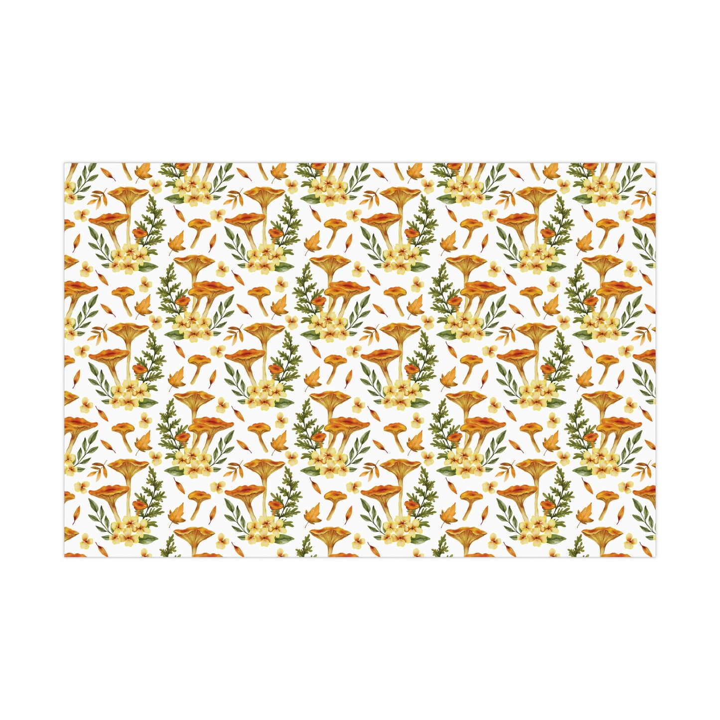 Mushroom & Flowers, Yellow - Gift Wrap Papers - 10241