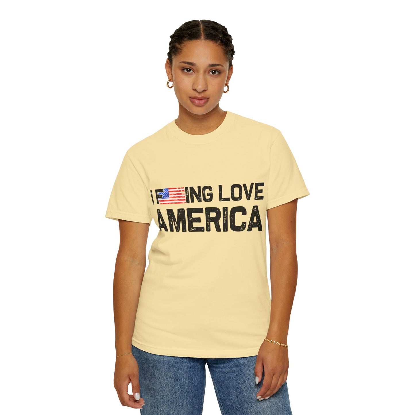 Unisex T-Shirt with Patriotic Love for America, Casual Tee, Independence Day Gift, Love America Shirt, Gift for Patriot - 13654