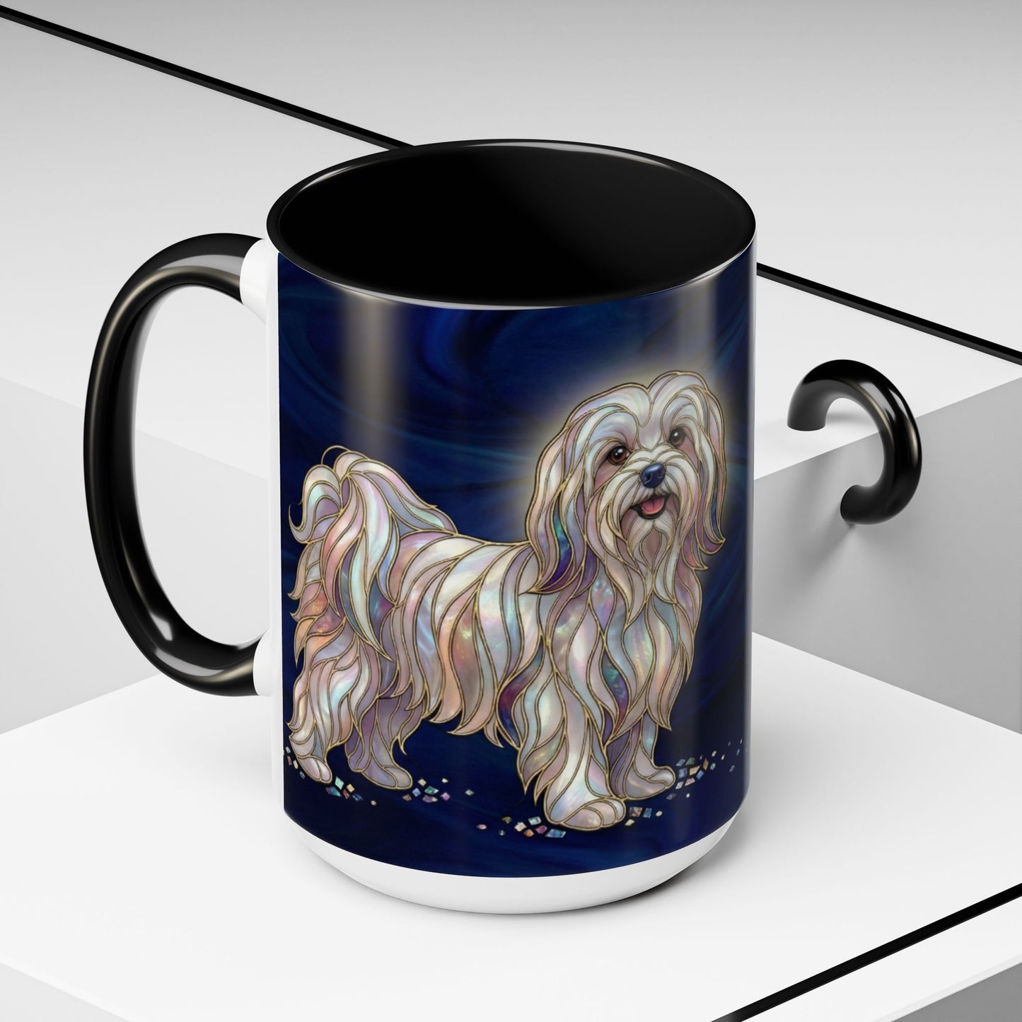 Maltese Art Coffee Mug — Stain Glass Design (11/15oz) - 14546