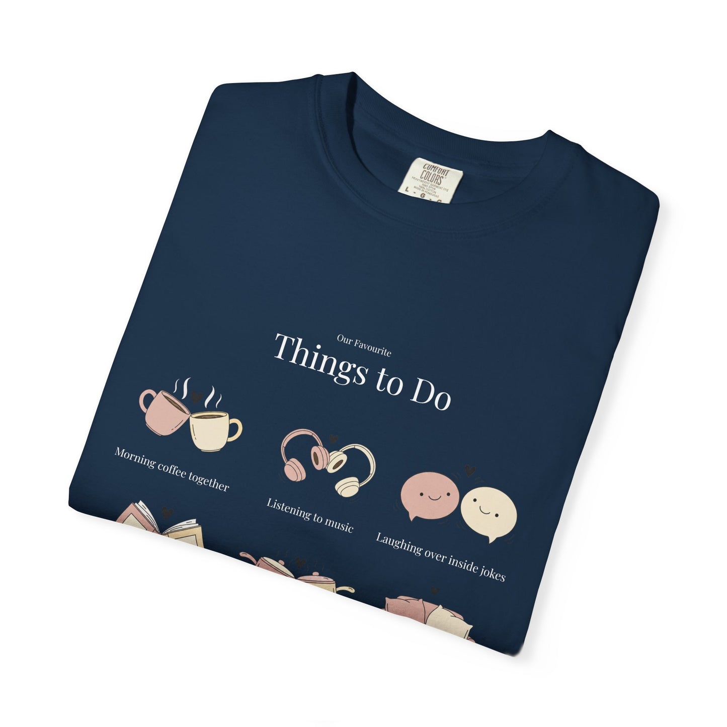 Our Favourite Things to Do Together – Personalised Valentine’s Illustration T-Shirt Gift - 14720