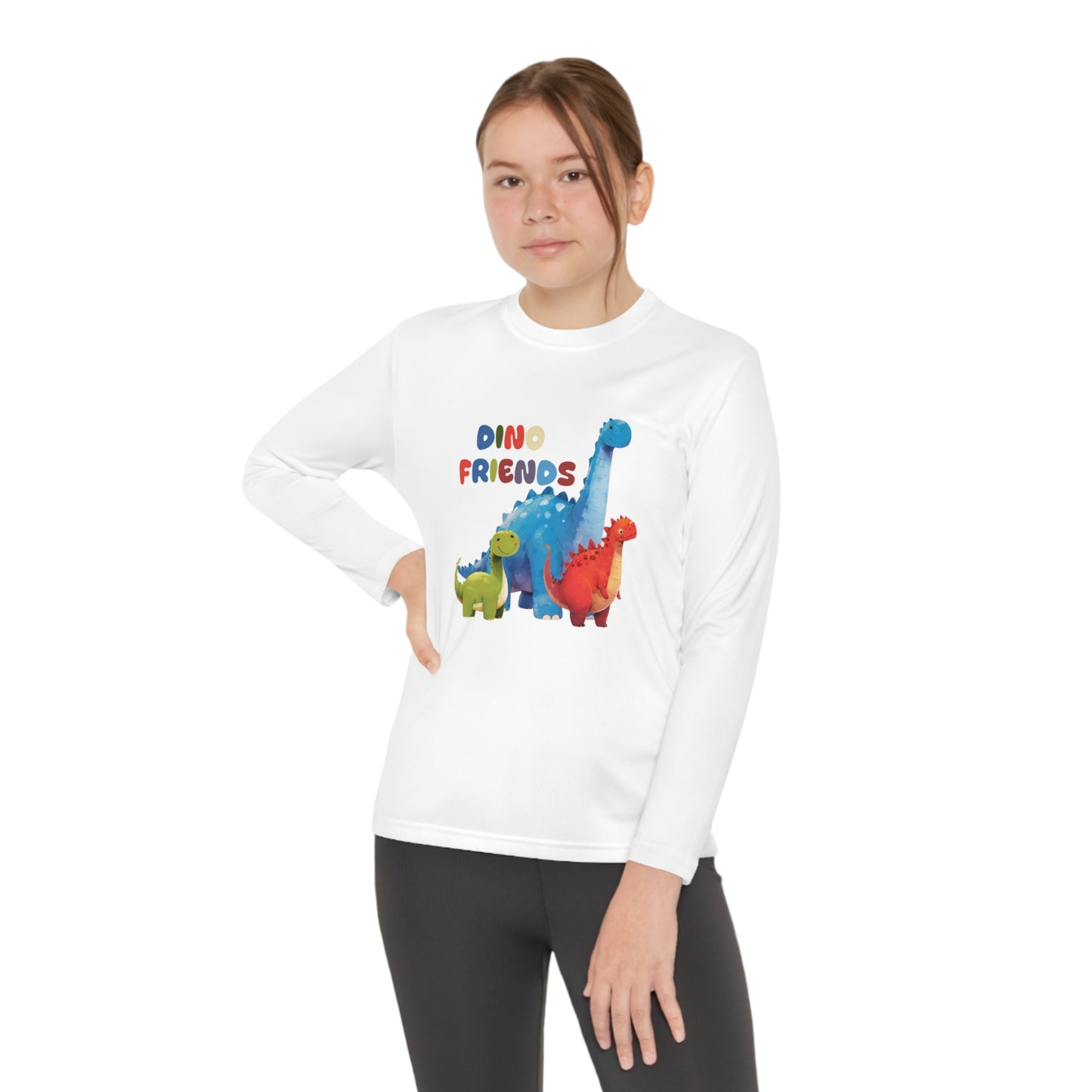 Dino Friends in Gobi - Youth Long Sleeve Competitor Tee