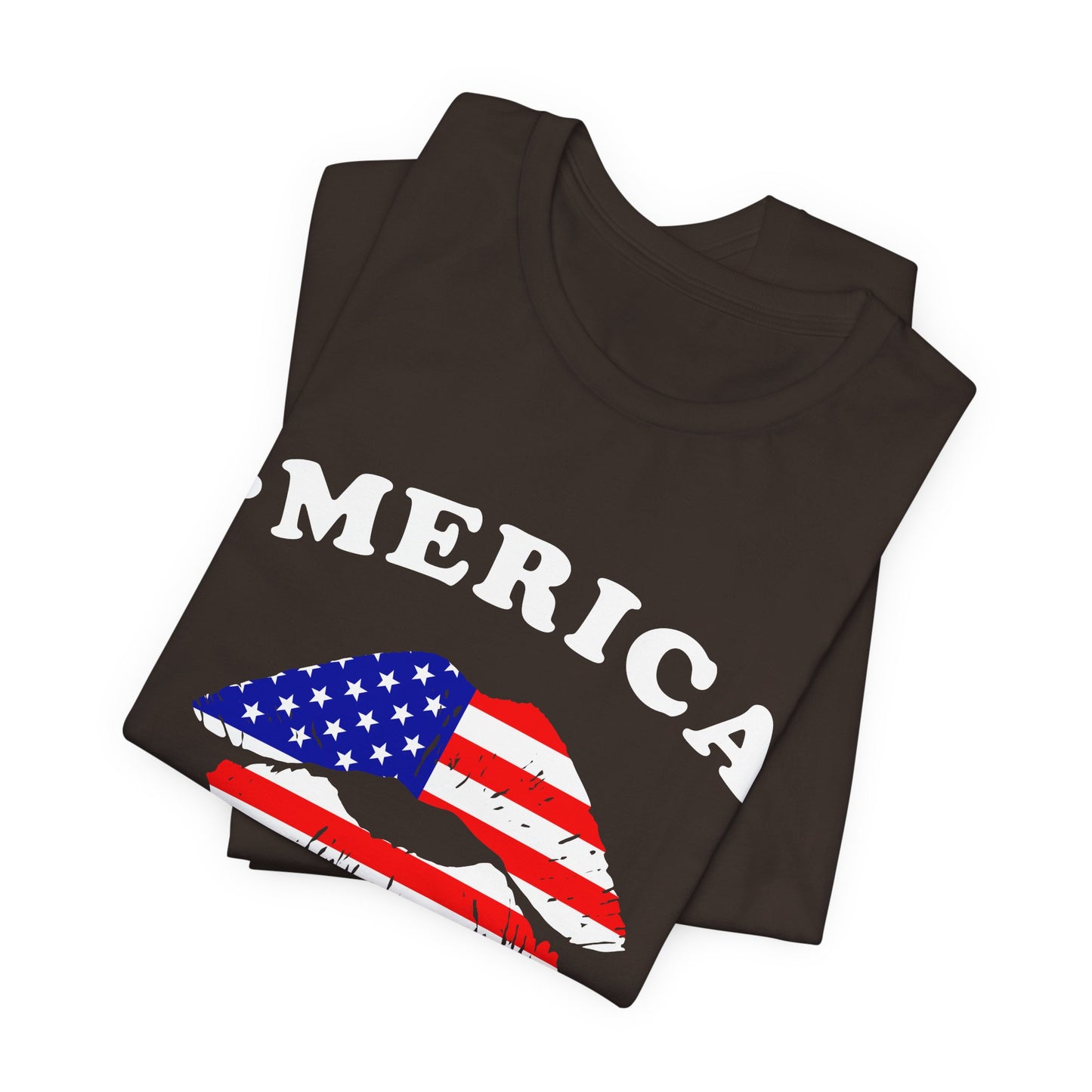 'Merica Unisex Jersey Tee, Patriotic Short Sleeve Shirt, USA Flag Design, Independence Day Apparel, Festival Wear, Summer Casual - 13519