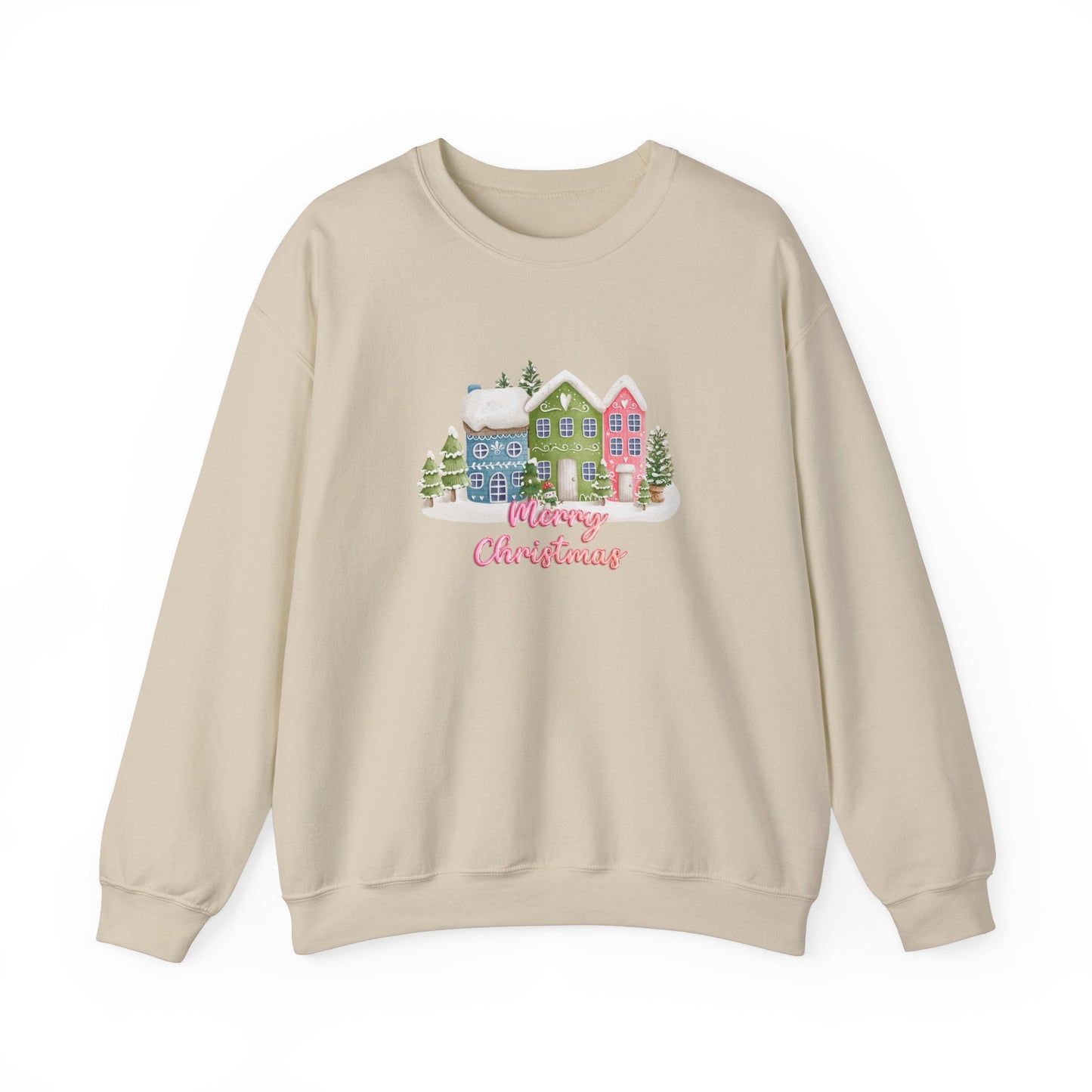 Merry Christmas, Houses - Unisex Heavy Blend™ Crewneck Sweatshirt - 10136