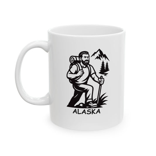 "Alaska: Where 'taking a hike' can mean a whole lot more than a walk in the park." Ceramic Mug | 11oz & 15oz - 12992