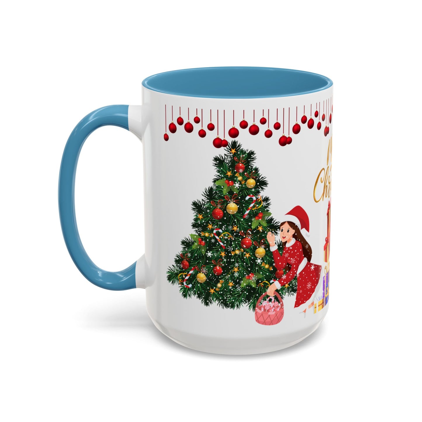 Merry Christmas - Accent Coffee Mug (11, 15oz)