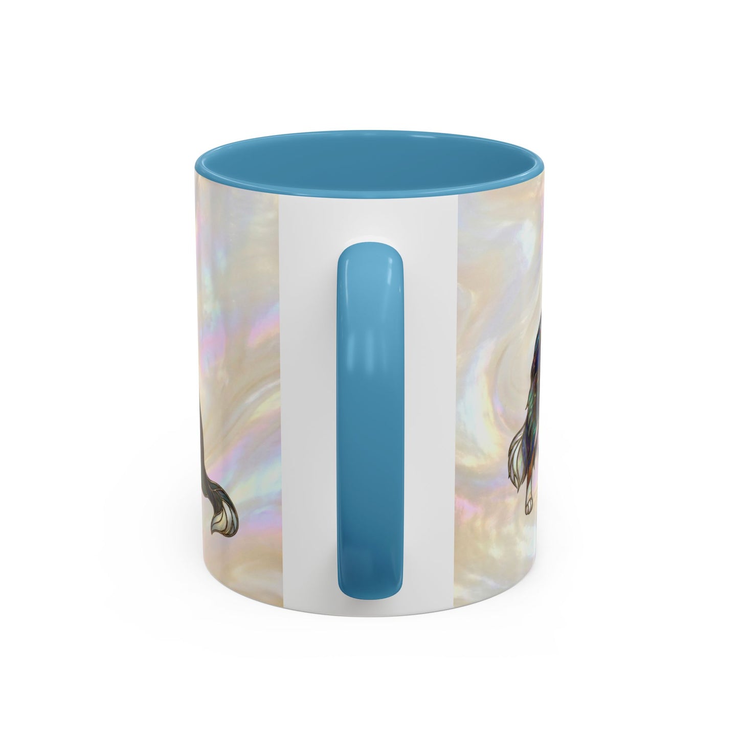 Border Collie Accent Coffee Mug — Stained Glass Design (11/15 oz) - 14619