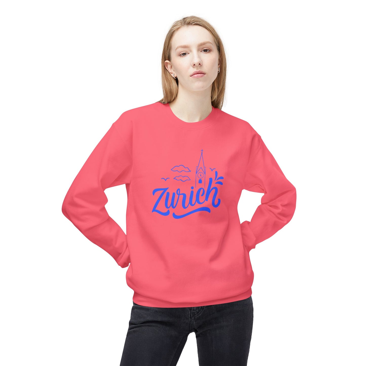 Zurich Unisex Crewneck Sweatshirt - Cozy Midweight Fleece - 12124