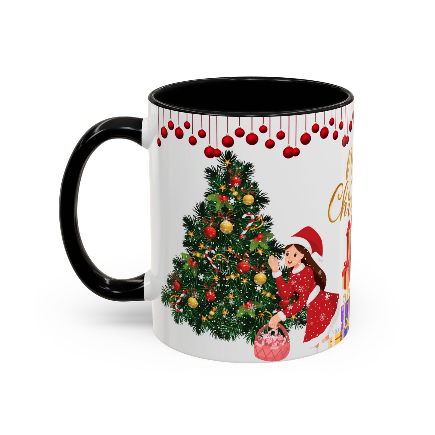 Merry Christmas - Accent Coffee Mug (11, 15oz)