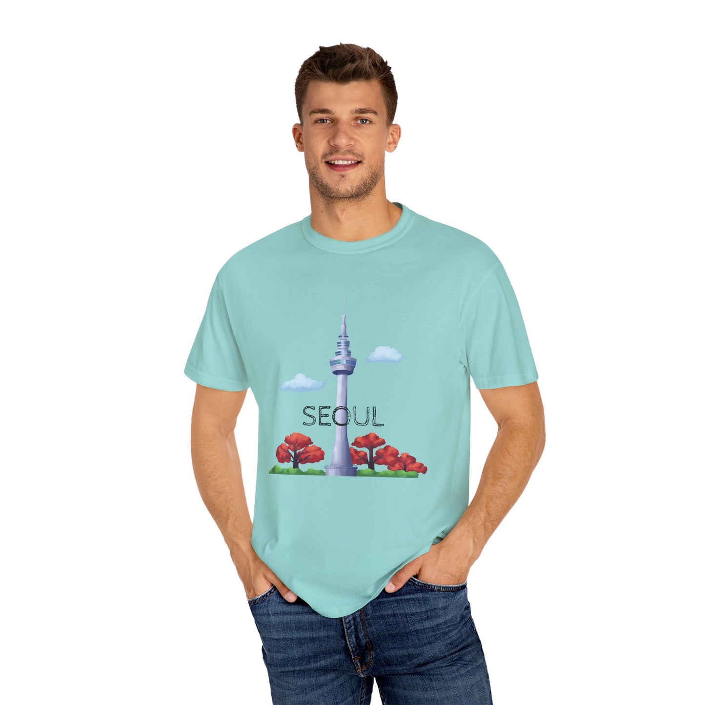 Seoul Skyline Unisex T-Shirt - Casual Travel Tee - 12046