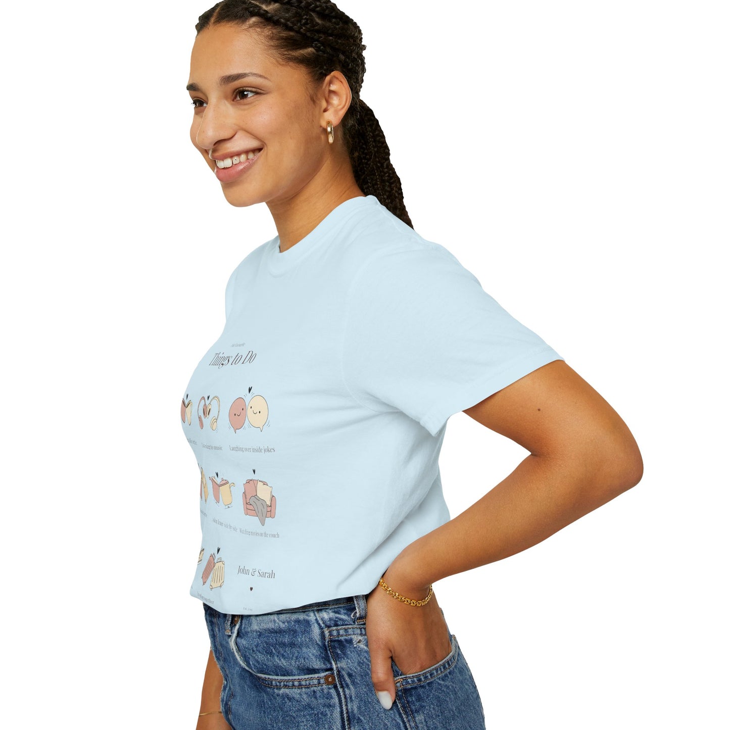 Our Favourite Things to Do Together – Personalised Valentine’s Illustration T-Shirt Gift - 14720