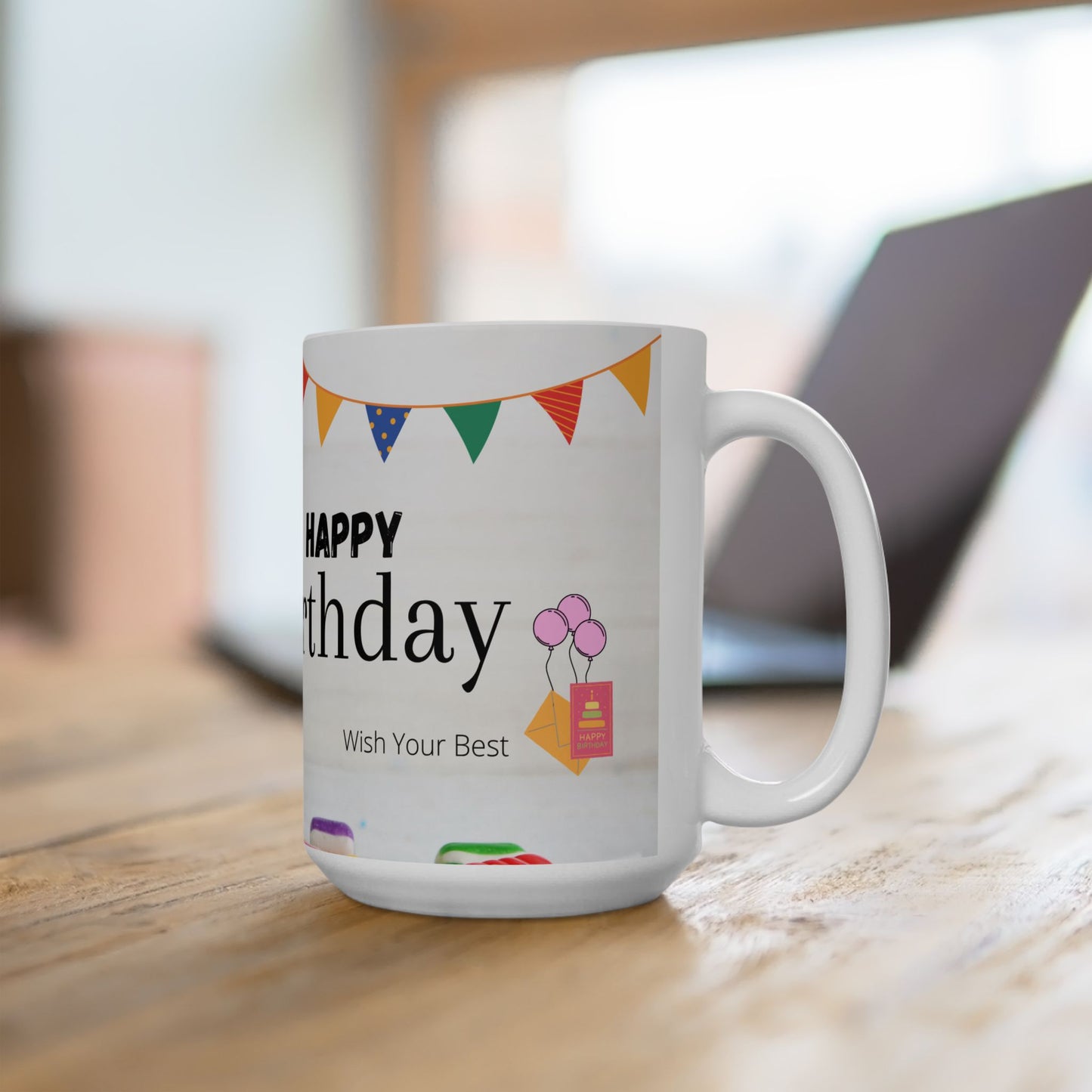Happy Birthday Ceramic Mug - Celebrate with Style, Gift Mug, Party Favor, Coffee Cup, Personalizable Gift - 13953