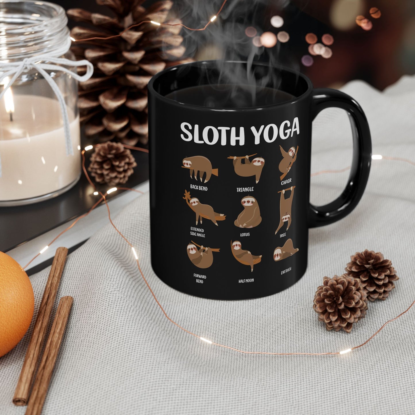 Sloth Yoga Mug, Fun Sloth Yoga Design Mug, Gift for Sloth Lovers - 13153