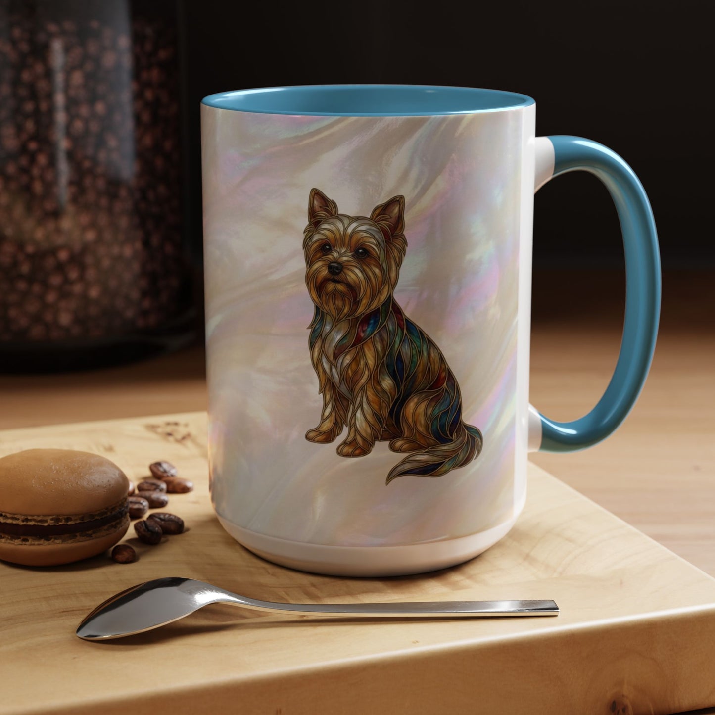 Yorkie Accent Coffee Mug – Stained Glass Design 11/15oz - 14653