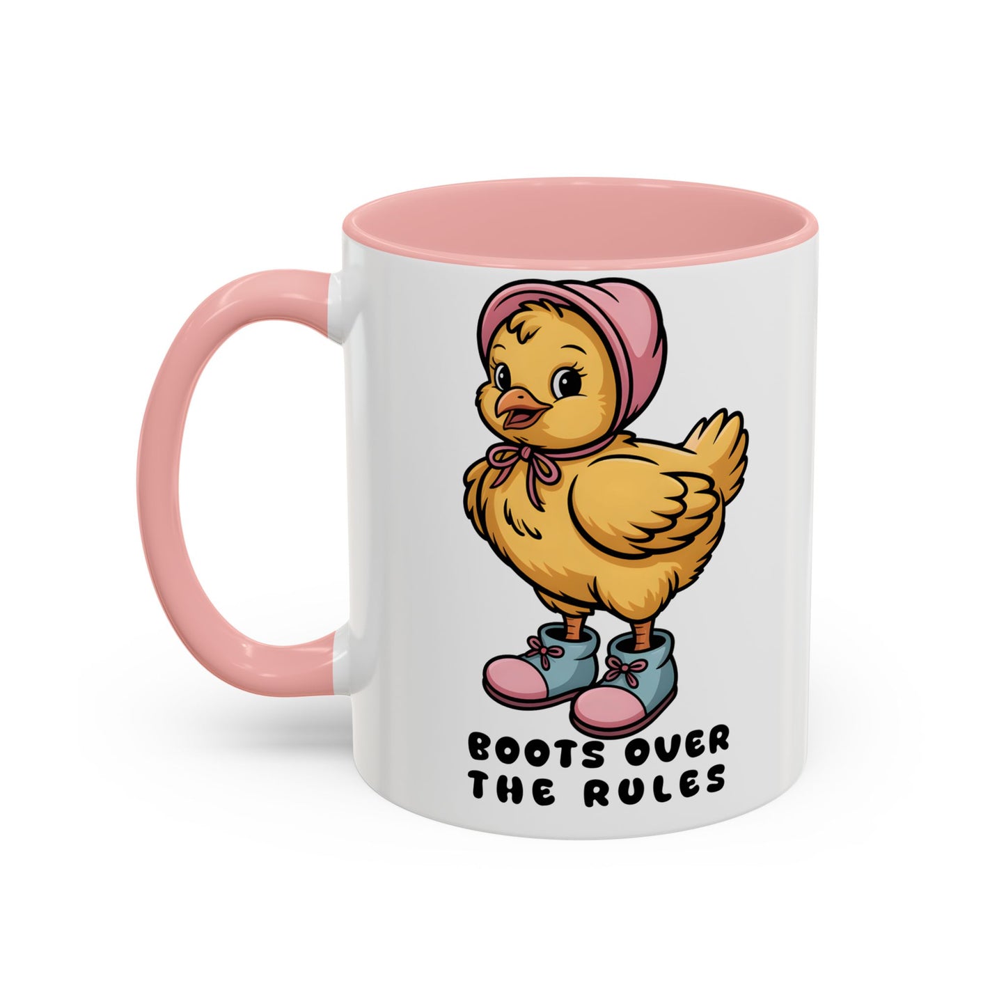 Boots Over The Rules Chick Mug – Cute Chicken Coffee Mug Funny Gift 11/15oz - 14862