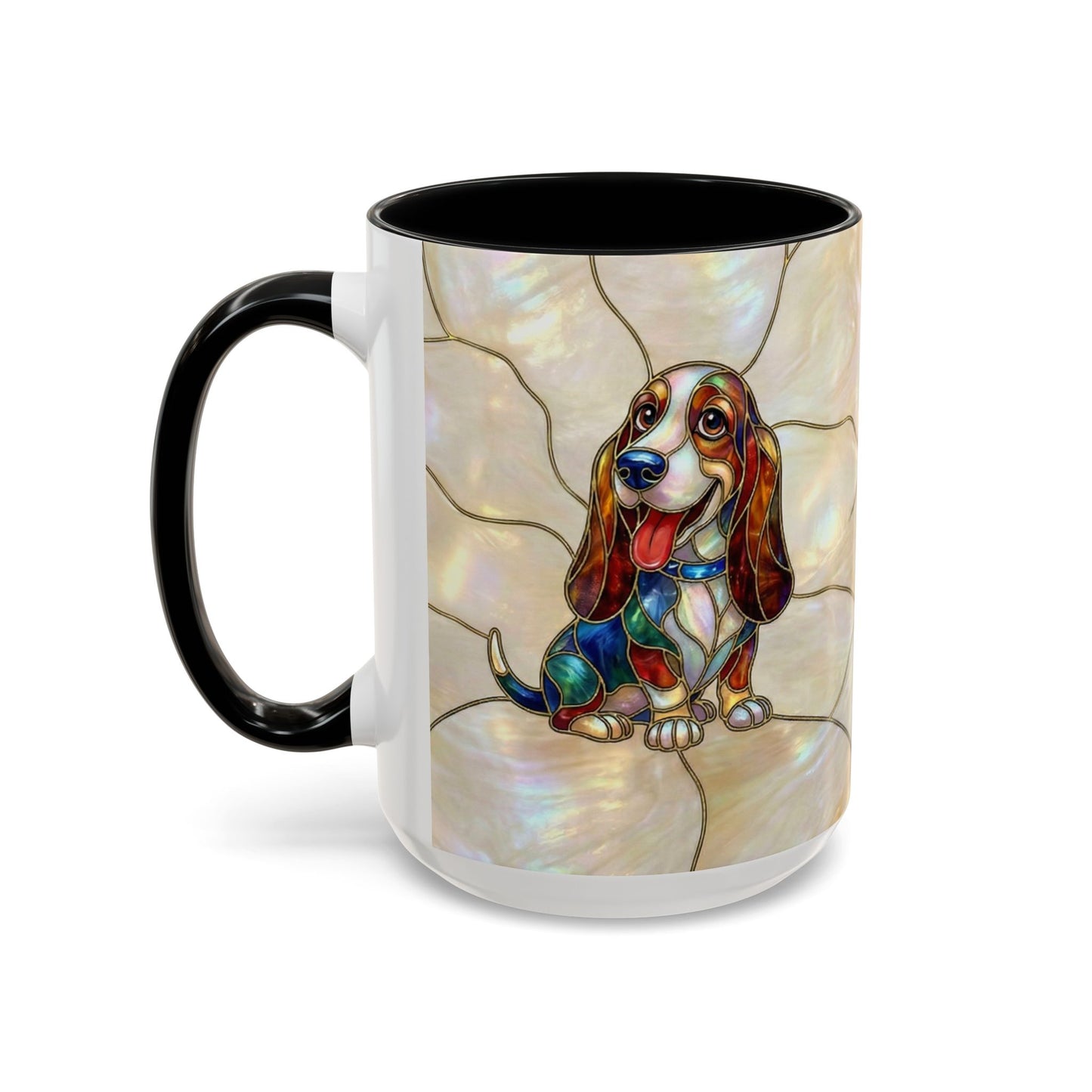Basset Hound Stained Glass Accent Coffee Mug (11/15oz) - 14520