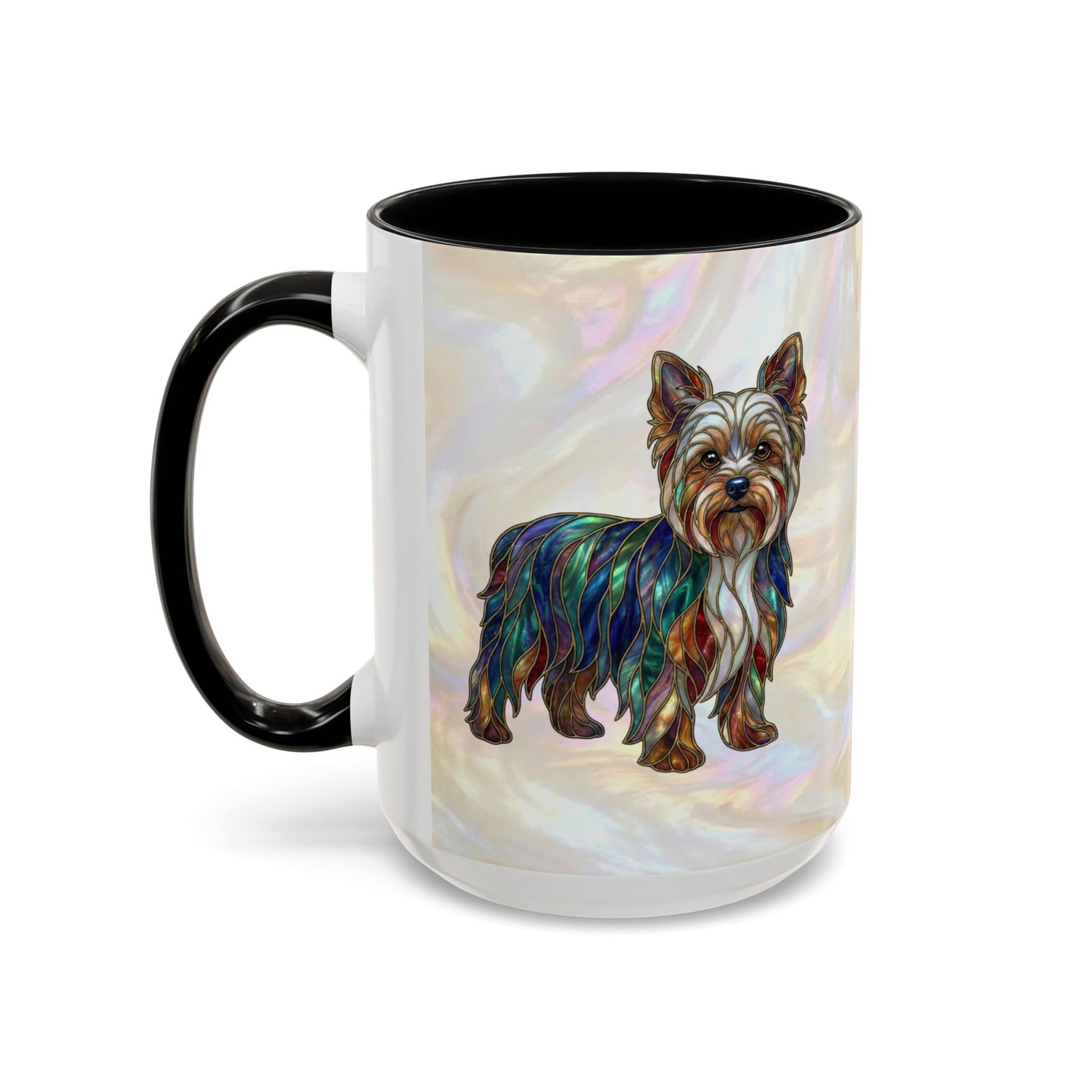 Yorkie Accent Coffee Mug – Stained Glass Design 11/15oz - 14653