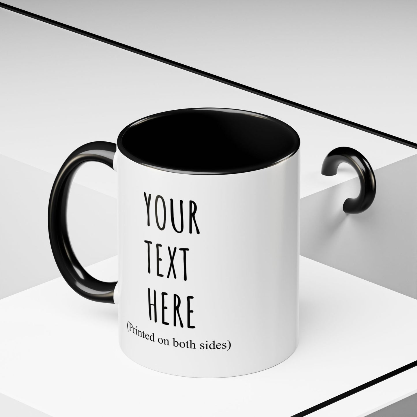 Personalized Accent Coffee Mug – Custom Text Printed Both Sides (11oz & 15oz) - 14676