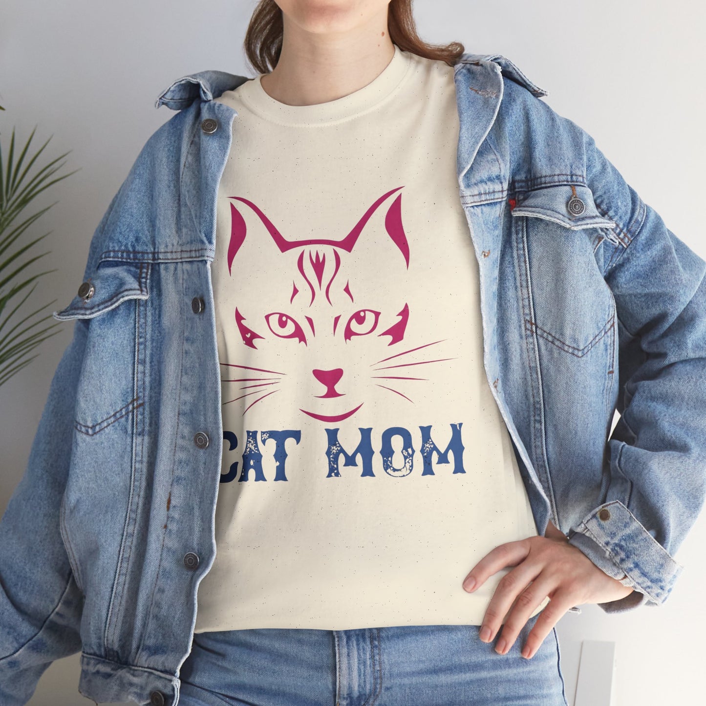 Cat Mom T-Shirt – Cute Cat Face Graphic Tee for Cat Lovers - 14882