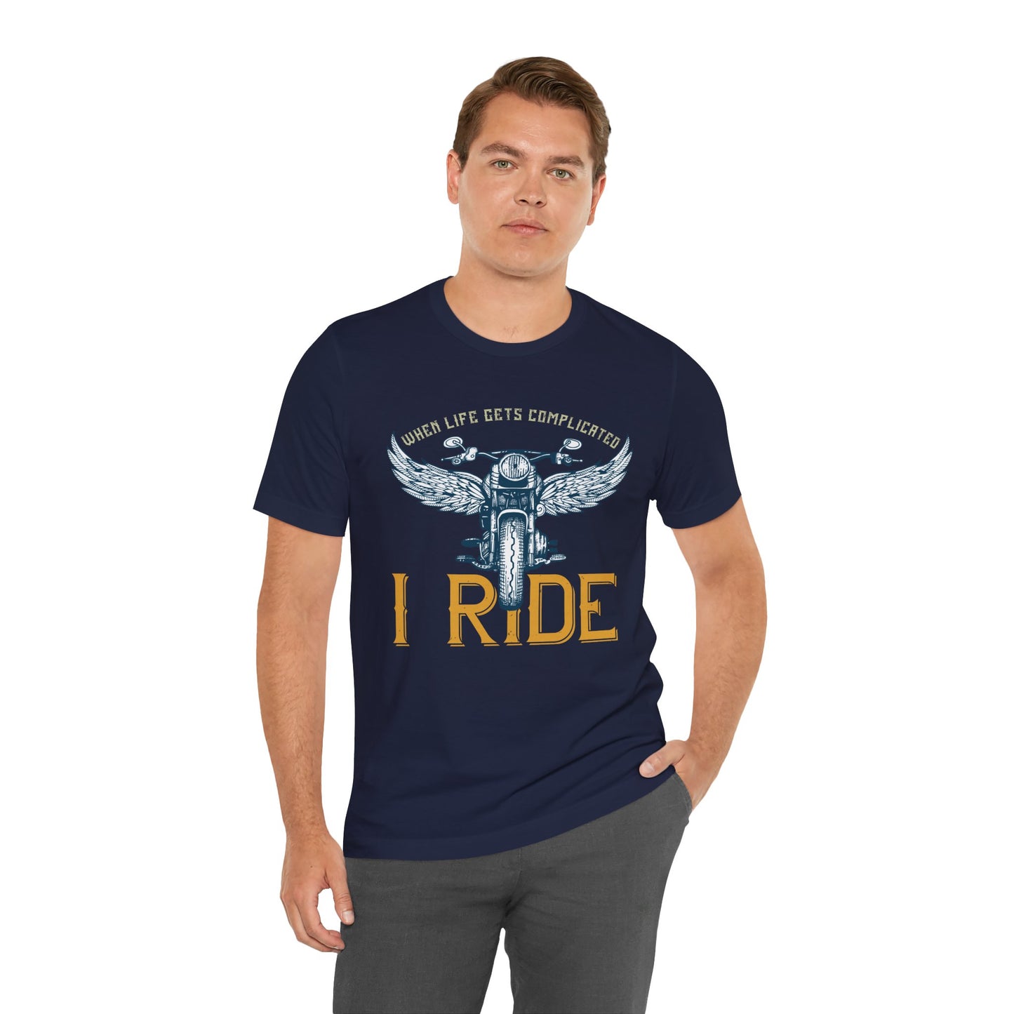 When Life Gets Complicated, I Ride - Unisex Jersey Short Sleeve Tee - 13959