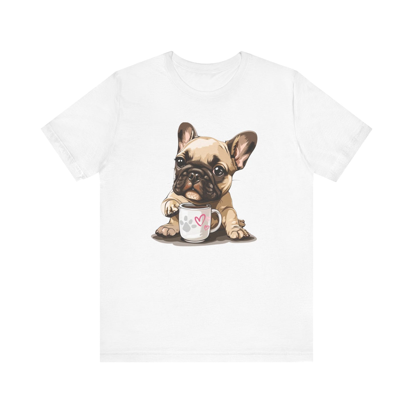 Morning Brew with Frenchie - Unisex Jersey Short Sleeve Tee