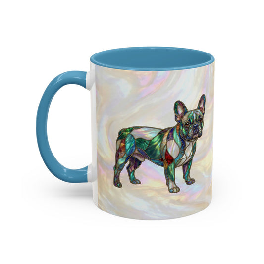 French Bulldog Accent Coffee Mug -Stained Glass Style (11/15oz) - 14632