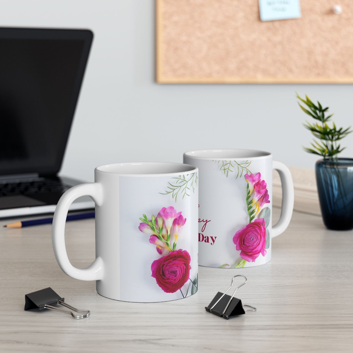 Happy Mother's Day Floral Ceramic Mug - Perfect Gift for Moms - 12278