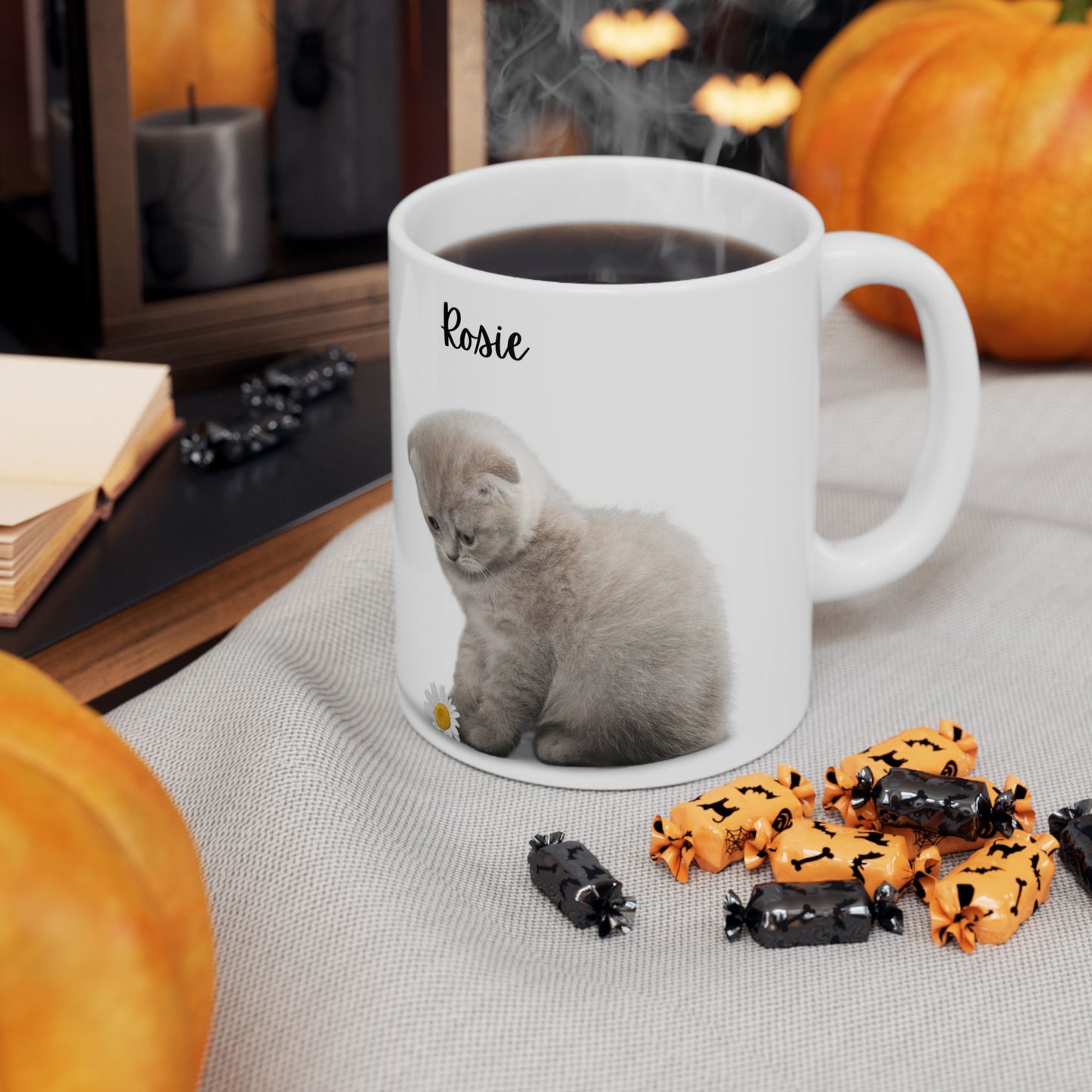Personalized Cat Lover Mug | Customizable Gift for Animal Enthusiasts, Pet Owner Coffee Cup, Cute Cat Design, Unique Pet Gifts - 14203