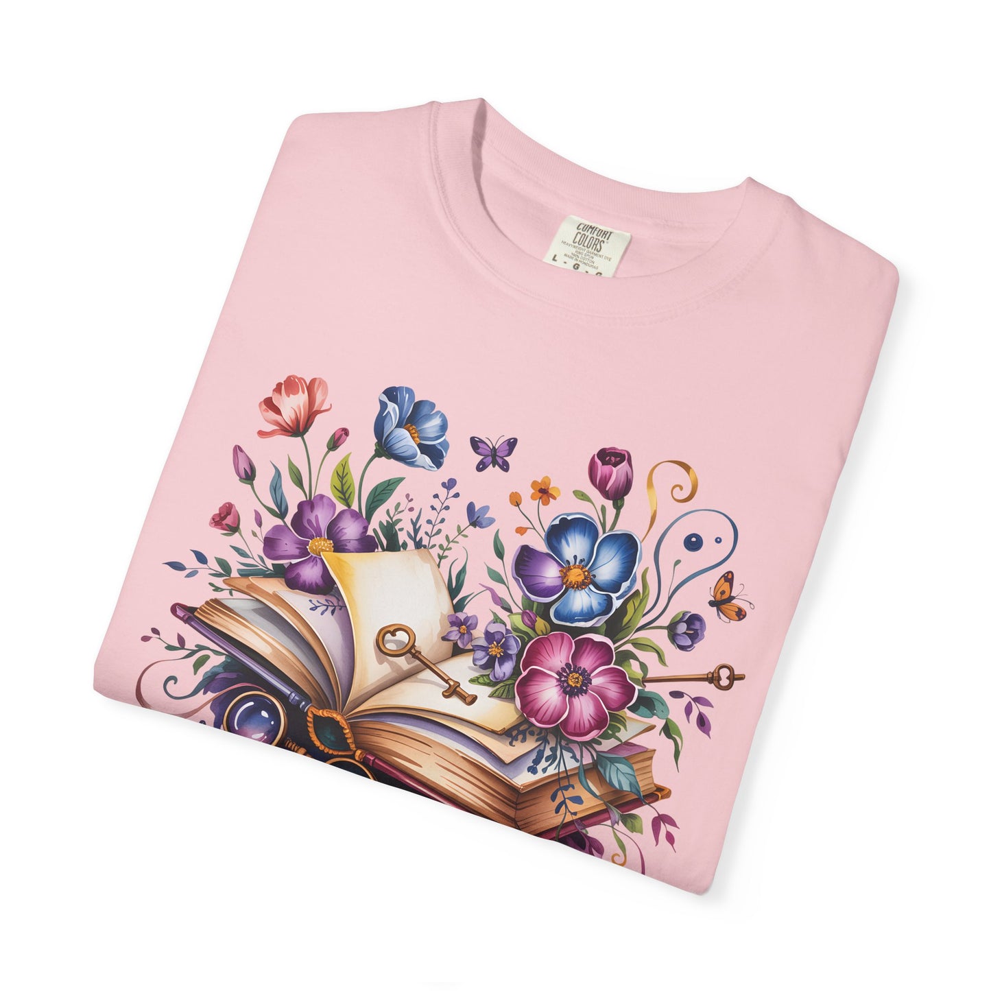Magic Book Floral T-Shirt – Colorful Open Book & Flowers, Book Lover Gift Tee - 14830