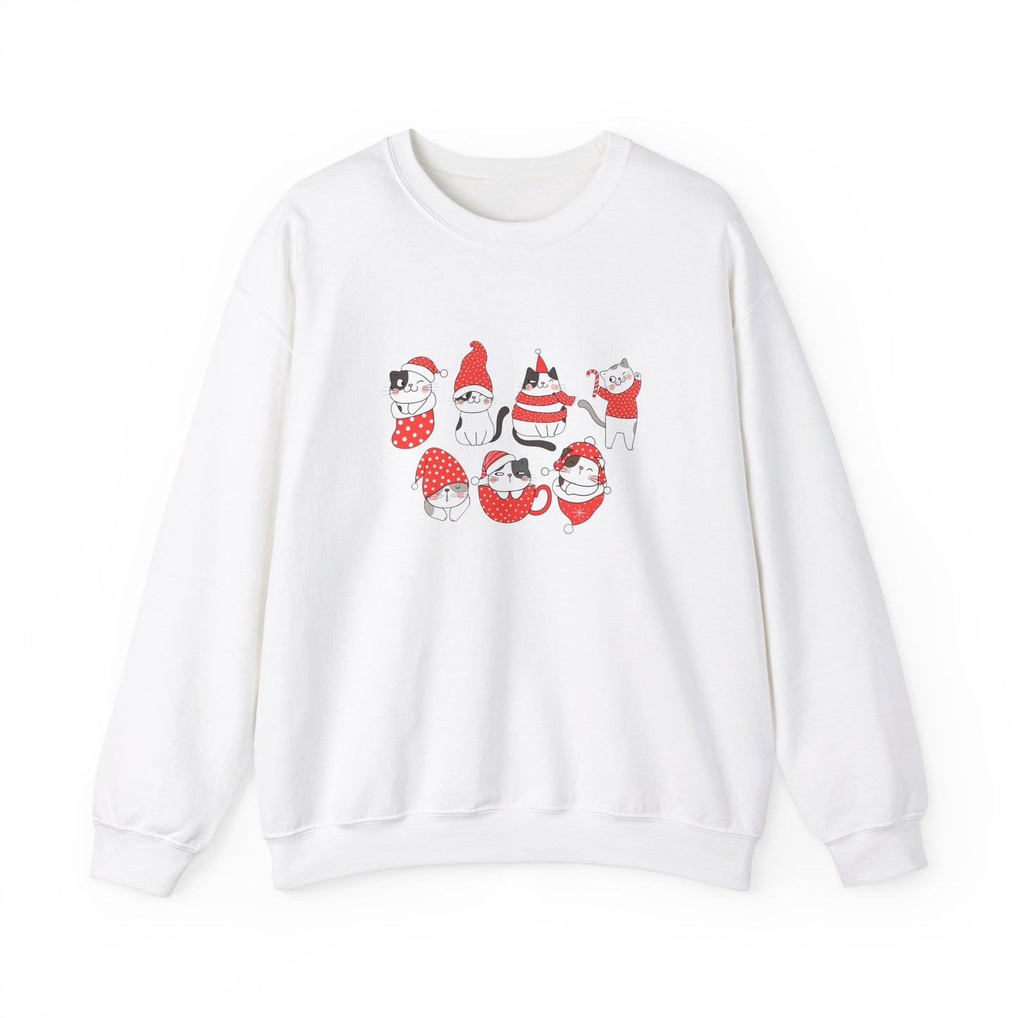 Cats, Merry Christmas - Unisex Heavy Blend™ Crewneck Sweatshirt - 10047