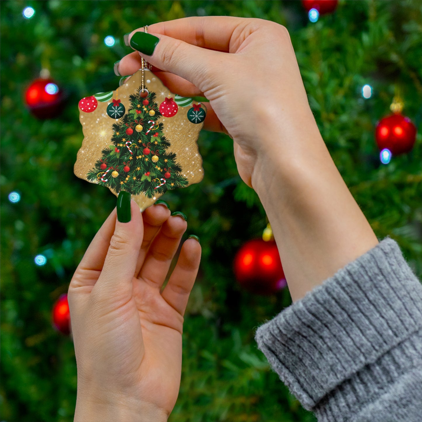 Timeless Tree  - Ceramic Ornament, 4 Shapes