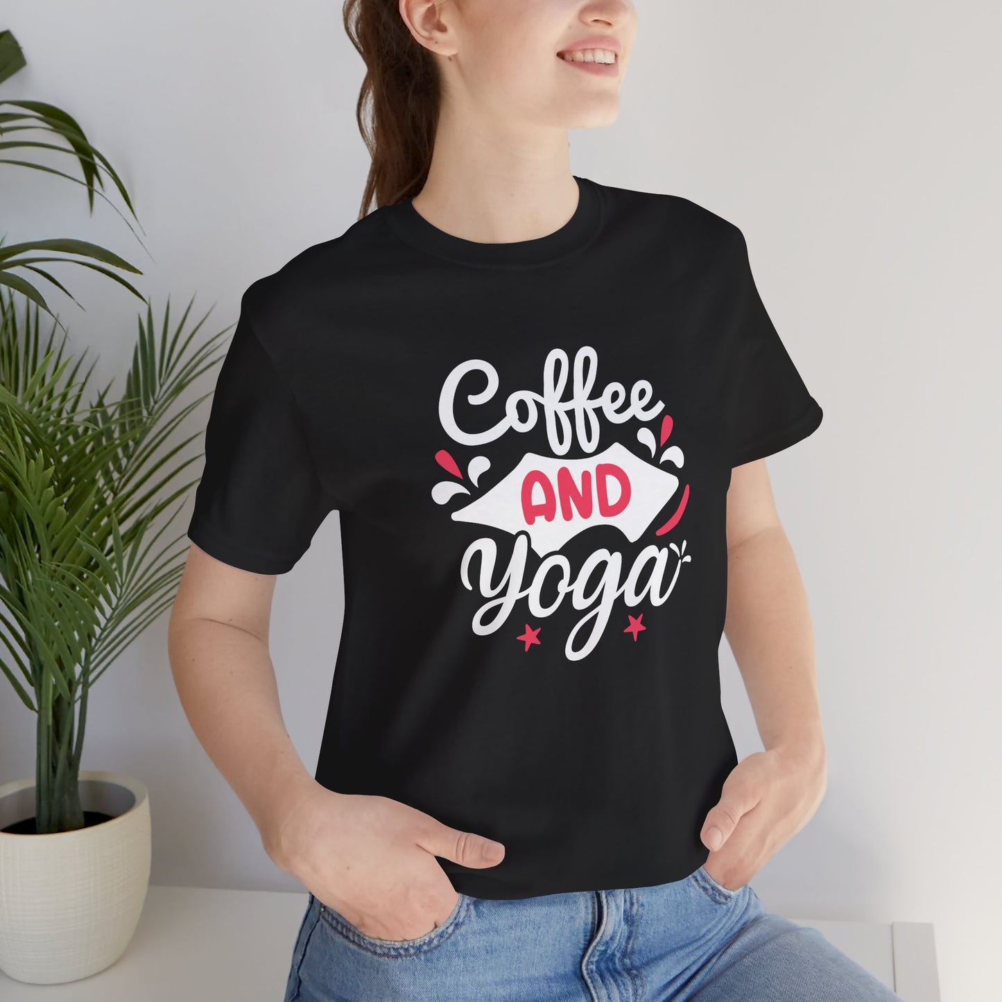 Coffee & Yoga - Unisex Jersey Short Sleeve Tee - 12412