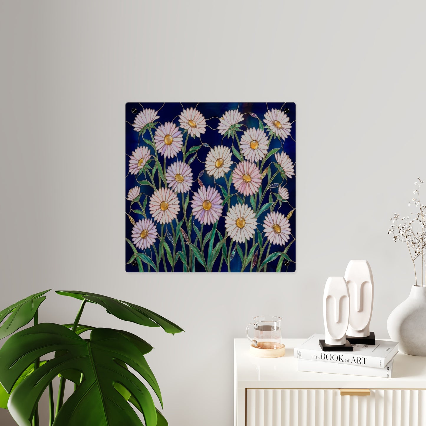 Aster Field Acrylic Wall Art Panel — Floral Home Décor - 14607
