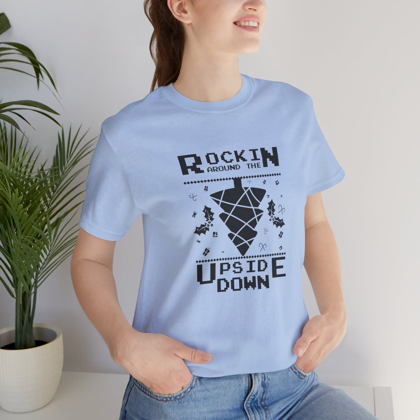 Christmas: Rocking Around The Tree Upside Down - Unisex Jersey Short Sleeve Tee