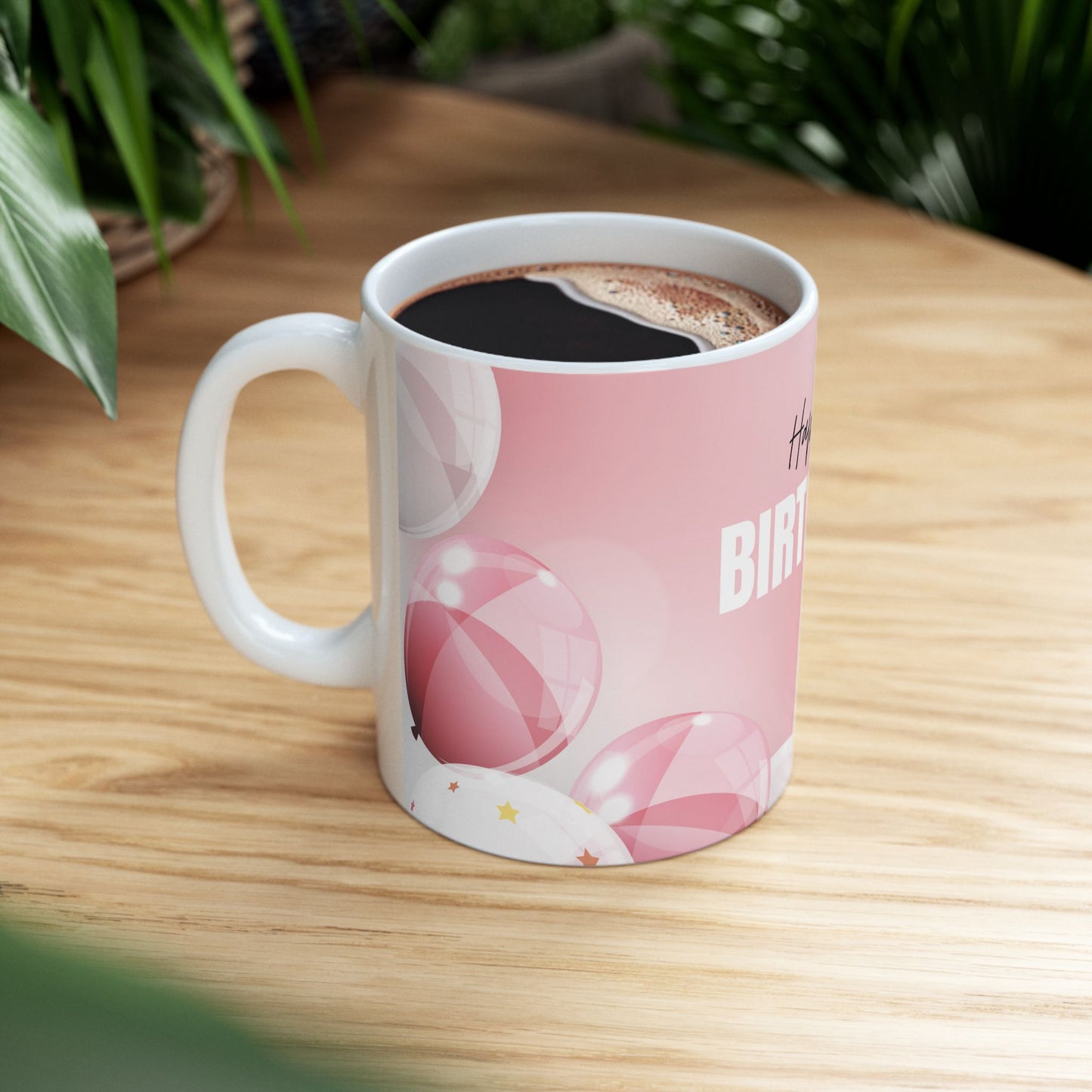 Happy Birthday Ceramic Mug, Gift for Her, Celebration Coffee Cup, Birthday Presents, Cheerful Drinkware - 13984