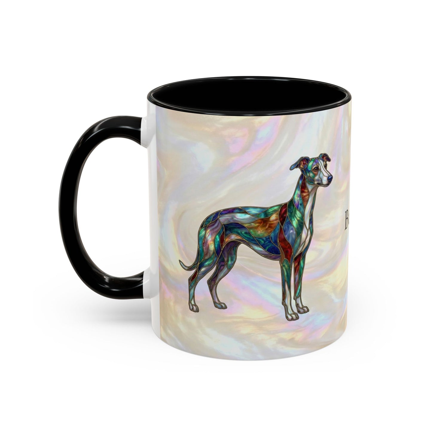 Whippet Accent Coffee Mug – Stained Glass Design 11/15oz - 14652