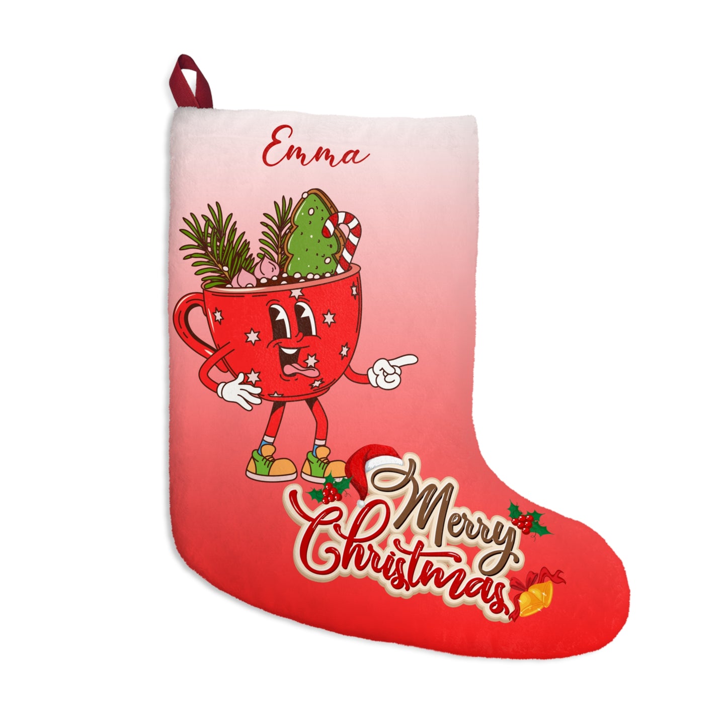 Emma, Winter Drinks, Customizable - Christmas Stockings - 10205