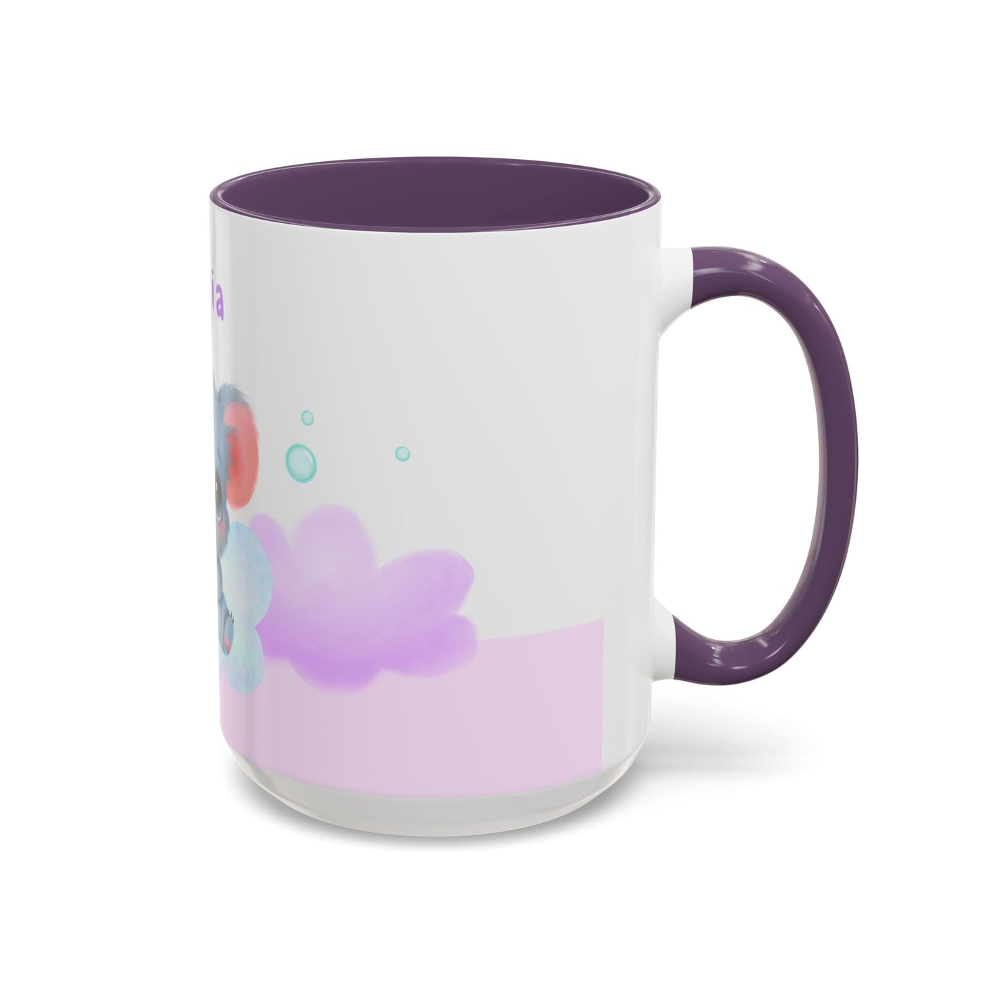 Cute Koala, Olivia, Name Customizable - Accent Coffee Mug (11, 15oz) - 11006
