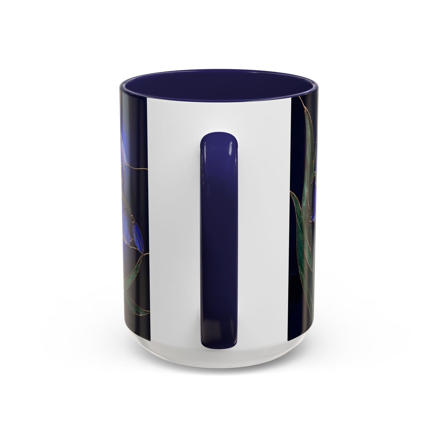 Bluebell Floral Coffee Mug – Stained Glass Design (11/15oz) - 14548