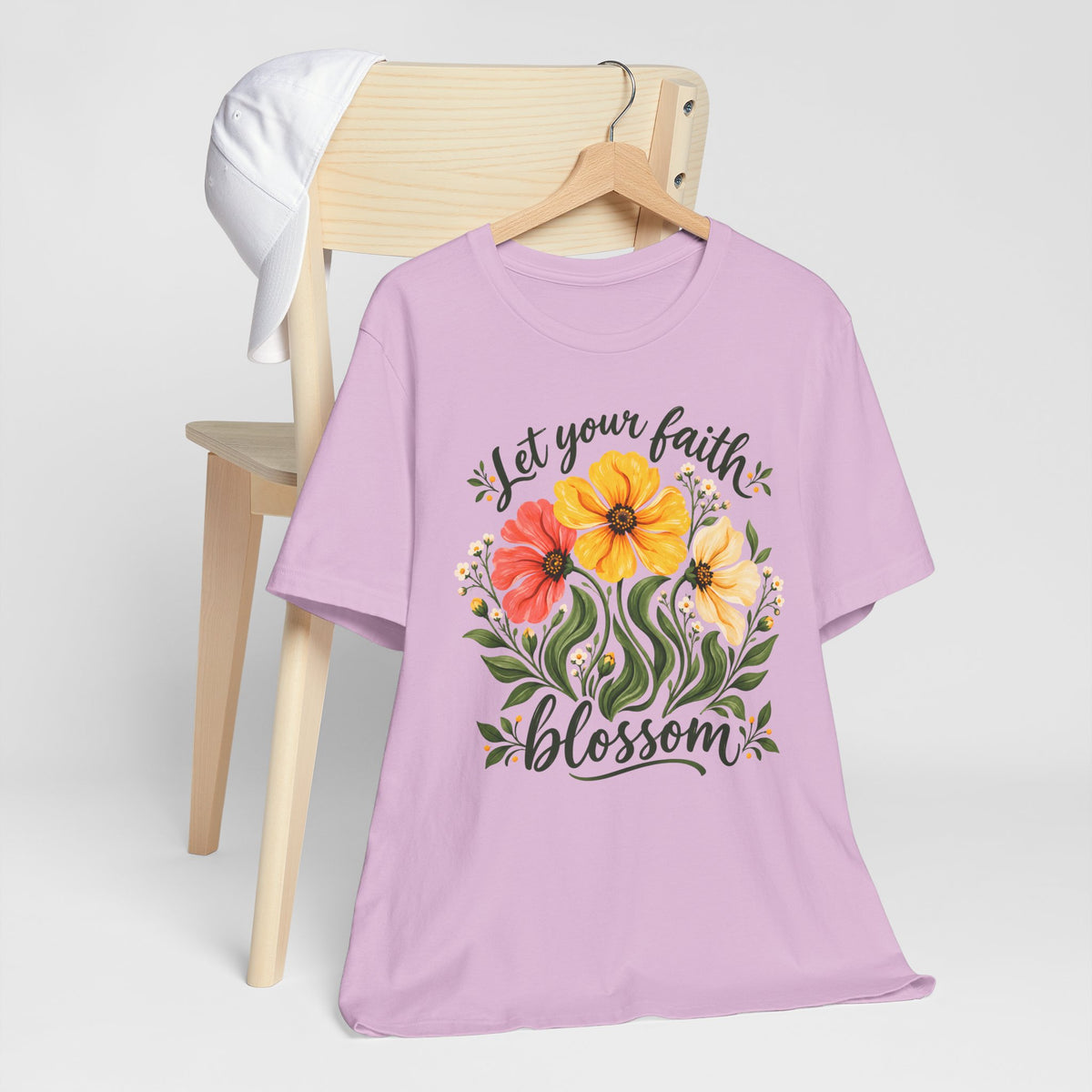 Let Your Faith Blossom T-Shirt, Floral Christian Tee - 14506